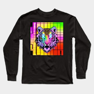 Trippy Psychedelic Neon Tigers 16 Long Sleeve T-Shirt